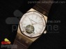 Royal Oak 41mm Tourbillon RG Silver Dial Diamonds Bezel on Brown Leather Strap