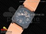 BR 03-92 Real Ceramic Case 1:1 Best Edition Black Dial Brown Markers on Brown Leather Strap MIYOTA 9015 (Free Nylon Strap)