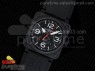BR 03-92 PVD Black Dial White Markers Ltd Edition on Black Rubber Strap MIYOTA 9015