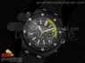 Royal Oak Offshore Diver Chronograph PVD Yellow Custom Made on Black Rubber Strap A3126 (Free Yellow Strap)