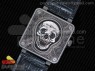 Bell & Ross BR01 Burning Skull ‘Tattoo’ Watch Antique Dial on Black Leather Strap MIYOTA 9015