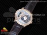Millennium Series 15350 RG V9F 1:1 Best Edition Skeleton Gray/White Dial on Dark Brown Leather Strap A4101