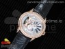 Millennium Series 15350 RG V9F 1:1 Best Edition Diamonds Bezel White Dial Black Markers on Black Leather Strap A4101