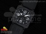 BR 03-92 PVD Black Dial White Markers on Black Rubber Strap MIYOTA 9015