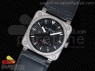BR 03-92 Horograph Satin-polished Steel Black Dial on Black Leather Strap MIYOTA 9015 (Free Nylon Strap)