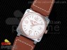 BR 03-92 SS White Dial RG Bezel on Brown Leather Strap MIYOTA 9015