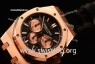 Royal Oak Chronograph Swiss 7750 Rose Gold Case Black Strap Black Dial Gold Three Subdials 1:1 Original EF