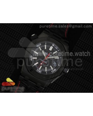 Royal Oak Offshore Diver DLC Ember Customize JF Best Edition on Black Leather Strap A3120