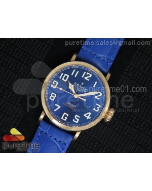 Pilot Type 20 RG Blue Dial on Blue Leather Strap A23J