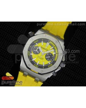 Royal Oak Offshore Diver Chronograph Yellow JF 1:1 Best Edition on Yellow Rubber Strap A3126 V2 (Free XS Strap)