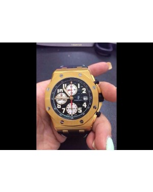 AP16523 - Royal Oak Offshore JF Full Gold Green Leather Strap A7750
