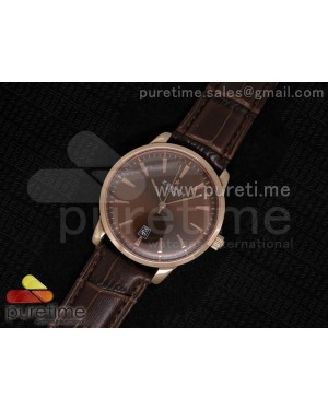 Elite Captain RG Brown Dial on Brown Leather Strap A2824