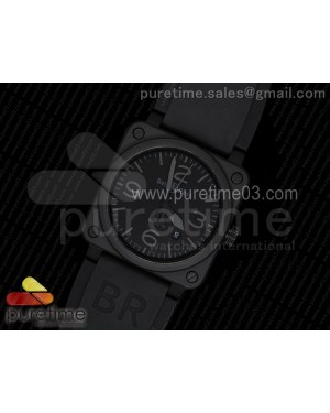 BR 03-92 PVD Black Dial Gray Markers on Black Rubber Strap MIYOTA 9015